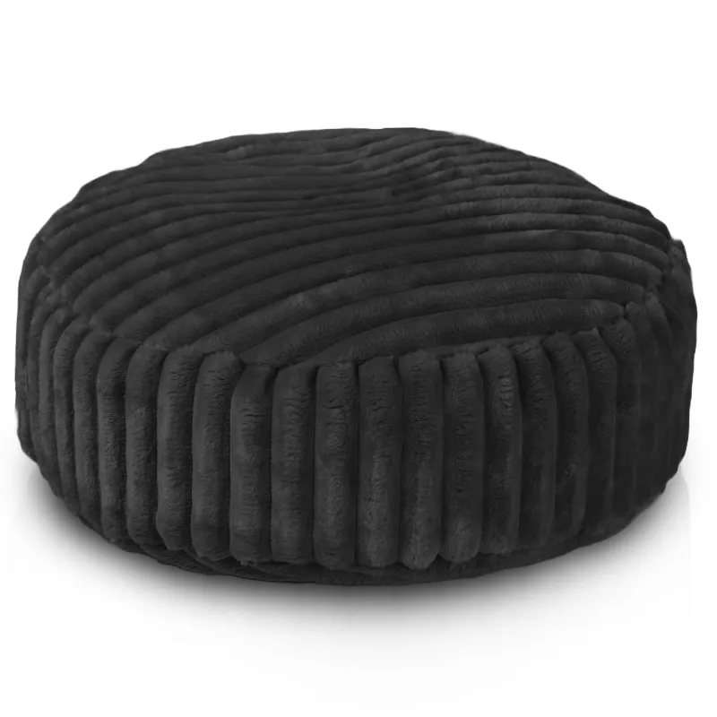 Runder Fußhocker - Breitcord Stripe