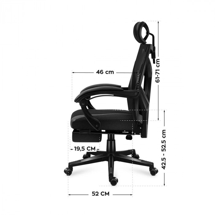 Abmessungen des Huzaro Combat 5.0 Schwarz