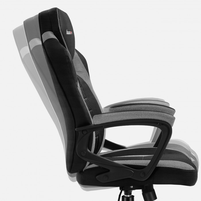 Linke Seite des Huzaro Force 2.5 grau Mesh Chair mit Schaukelfunktion