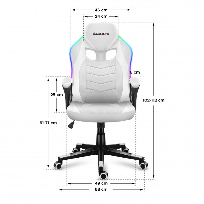 Abmessungen des Stuhls Huzaro Force 2.5 Carbon RGB