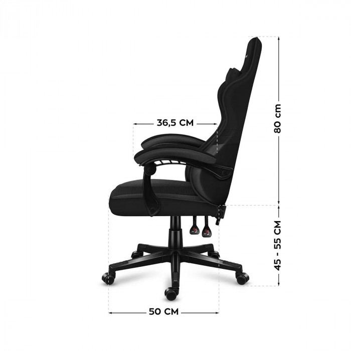 Abmessungen des Huzaro Force 4.4 Carbon Stuhls