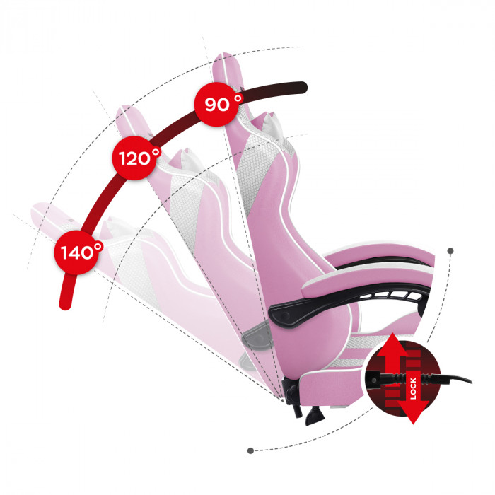 Nackenmuskelkissen für Huzaro Force 4.7 Rosa Mesh Stuhl