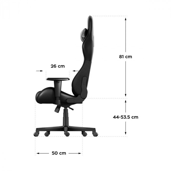 Abmessungen des Huzaro Force 6.2 Carbon Stuhls