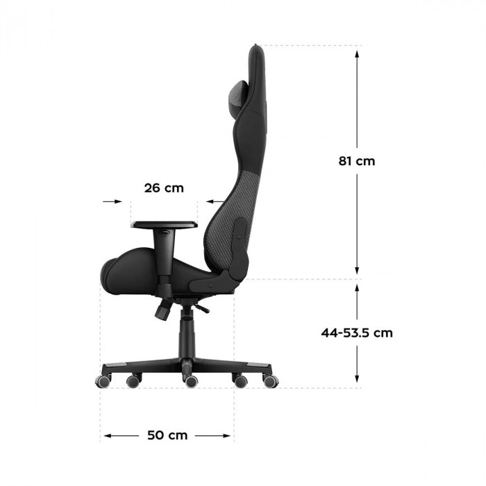 Abmessungen des Huzaro Force 6.2 grau Mesh Stuhls