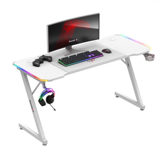 Huzaro Hero 3.3 Weißes RGB-Gaming-Pult