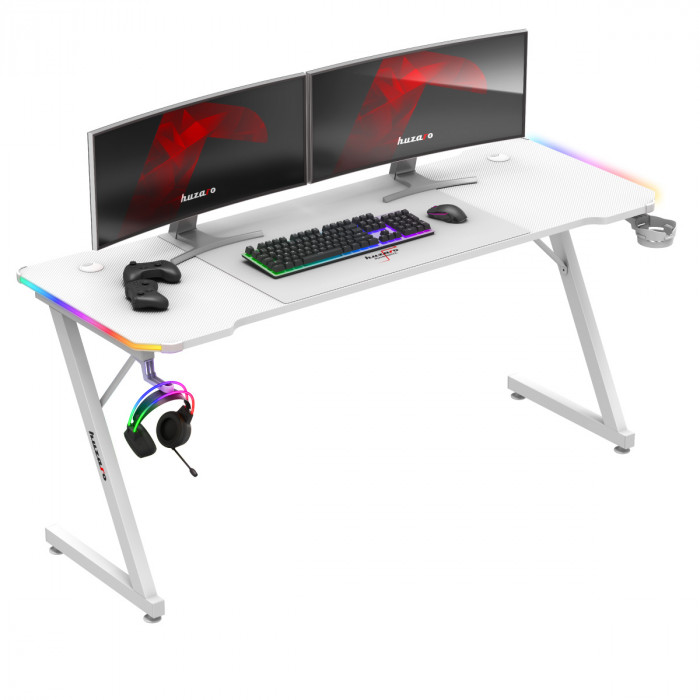 Huzaro Hero 4.8 Weißes RGB-Gaming-Pult