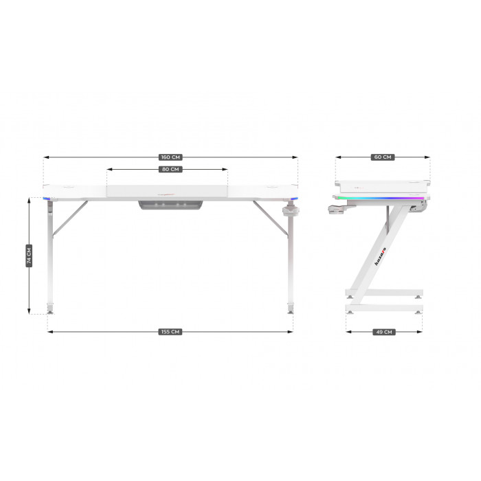 Abmessungen des Hero 4.8 RGB LED-Pults