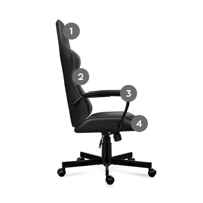 Die rechte Seite des Stuhls Boss 4.2 und seine Ergonomie