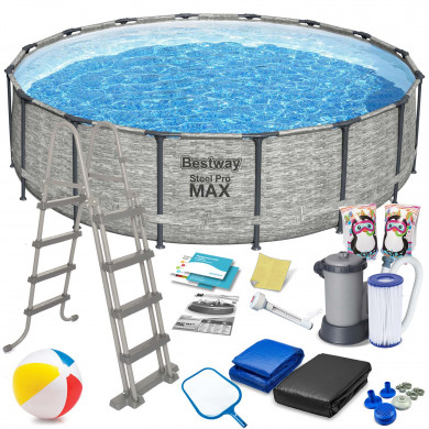 Stahl PRO MAX runder Metallrahmen Aufstellpool 549 x 122 cm, 18in1 Bestway 5618Y