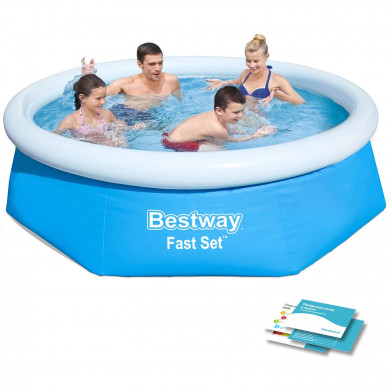 Runder Aufstellpool Aufblasbarer Schwimmbad Garten 244 x 61 cm Bestway 57448
