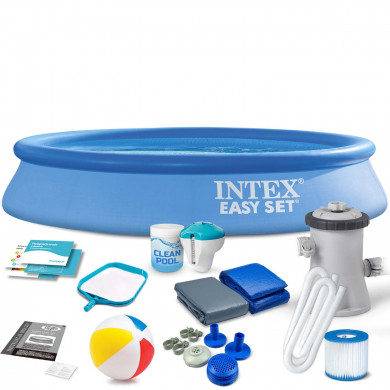 Runder Aufstellpool Aufblasbarer Schwimmbad Garten 305 x 61 cm 16in1 INTEX 28118