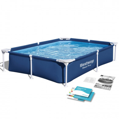 Aufstellpool mit rechteckigem Metallrahmen 221 x 150 x 43 cm Bestway 56401N
