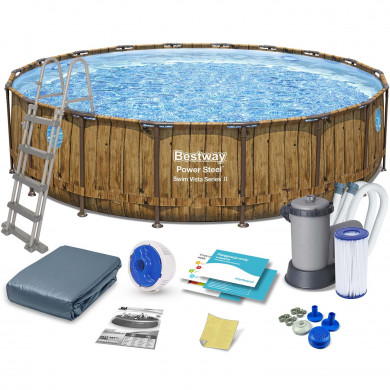 Runder Metallrahmen Aufstellpool 549 x 122 cm 12in1 Bestway 56977N