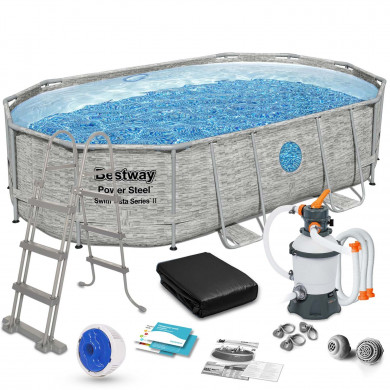 Power Steel Metallrahmen Aufstellpool 488 x 305 x 107 cm 11in 1 Bestway 56946