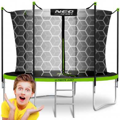 Gartentrampolin 8ft/252cm mit Innennetz und Leiter Neo-Sport