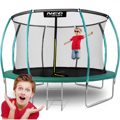 Gartentrampolin 12ft/374cm mit Netz, profilierten Pfosten und Leiter Neo-Sport