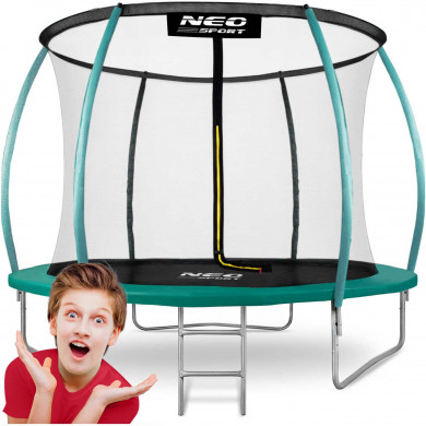 Gartentrampolin 8ft/252cm mit Netz, profilierten Pfosten und Leiter Neo-Sport