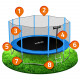 Gartentrampolin 15ft/465cm mit Outdoor-Netz und Leiter