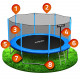 Gartentrampolin 14ft/435cm mit Outdoor-Netz und Leiter