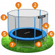 Gartentrampolin 10ft/312cm mit Outdoor-Netz und Leiter