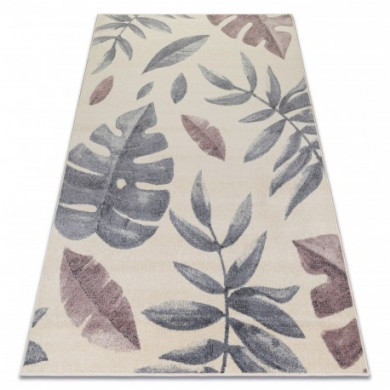 Teppich HEOS 78428 creme / rosa Blätter Monstera