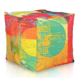 Pouf Sitzwürfel Quadratisch - Premium Print-Stoff