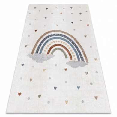 Teppich BONO 724 REGENBOGEN, HERZ creme / hellgrau