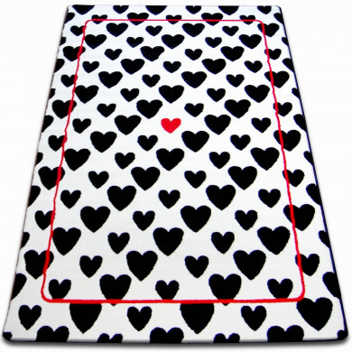Teppich SKETCH - F755 creme/schwarz - Herzen