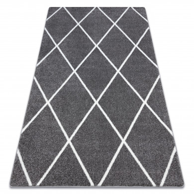Teppich SKETCH - F728 grau /creme trellis - Diamanten