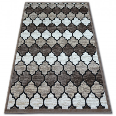 Teppich ACRYL YAZZ 3766 Dunkelbeige/Lachs Trellis
