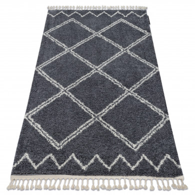 Teppich BERBER ASILA B5970 grau / weiß Franse berber marokkanisch shaggy zottig