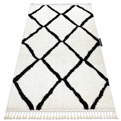 Teppich BERBER CROSS weiß Franse berber marokkanisch shaggy zottig