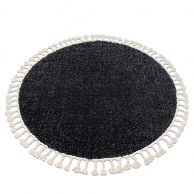 Teppich BERBER 9000 Kreis grau Franse berber marokkanisch shaggy