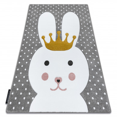 Kinderteppich PETIT BUNNY HASE grau