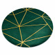 Dywan EMERALD ekskluzywny 1013 koło - glamour, stylowy geometryczny butelkowa zieleń / złoty
