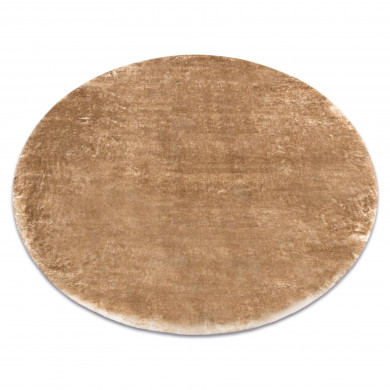 Moderner Waschteppich LAPIN Kreis Shaggy, Antirutsch elfenbein / braun