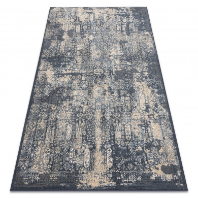 Teppich Wolle NAIN vintage 7591/50911 dunkelblau / beige