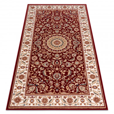 Teppich Wolle NAIN Rosette, Rahmen 7176/51066 rotwein