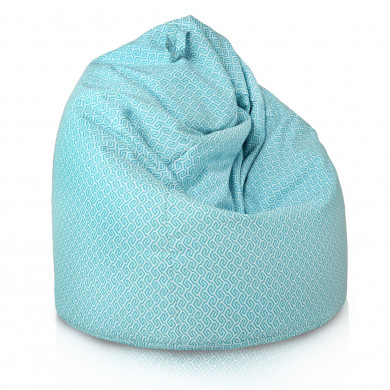 Weiß-blauer Meander Sitzsack