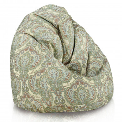 Grünes orientalisches Ornament auf strukturiertem Stoff Sitzsack