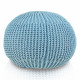 KnitPouf Cotton Lime – Runder gestrickter Pouf