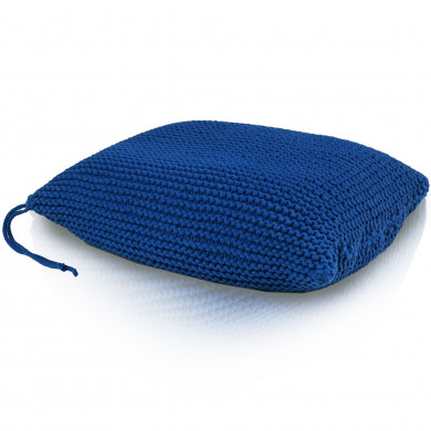PillowKnit Handmade Navy – rechteckiges Strickkissen aus Baumwollkordel
