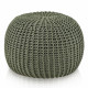 HandKnit Pouf Grande – Waldgrüner, handgestrickter Pouf aus Baumwollkordel