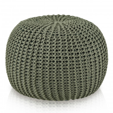 Verde Strick-Pouf – Handgefertigt aus Baumwollkordel
