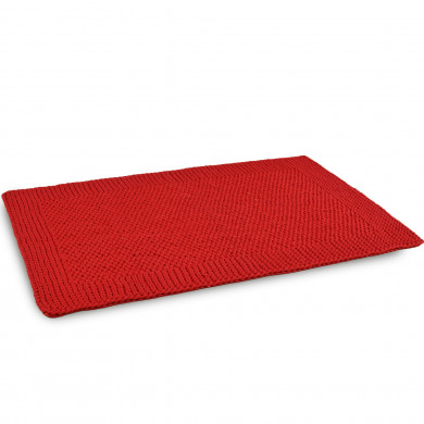 Teppich „Ruby Knit“ – rechteckig, gestrickt, handgefertigt aus Baumwollschnur, 115 × 75 cm
