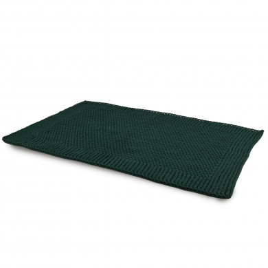 Handgestrickter Baumwollteppich Forest Calm – rechteckig 113 x 74 cm