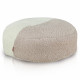 Bouclé Duo Fußhocker – rund, zweifarbig (beige und blau), weich und stilvoll
