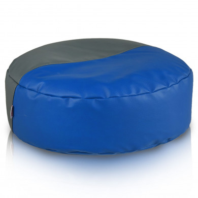 Duo Active Fußstütze – rund, blau und grau aus Öko-Leder, moderner Stil