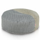 Velvet Dot Graphite Fußhocker – rund, Patchwork, strukturierter grauer Velours