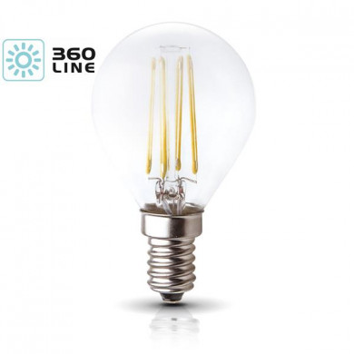 FILAMENT LED E14 4W Dekorative Glühbirne, warm 3000K, G45 Kugel